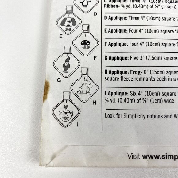 Simplicity 2670 Sewing Pattern Baby Binky Pacifier Blanket 9 Variations UNCUT FF - Picture 10 of 16